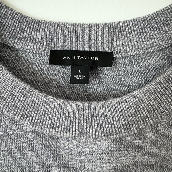 Ann Taylor 100% Wool Long Line Sweater Tunic in Marled Gray, Size L, EUC - Picture 5 of 12
